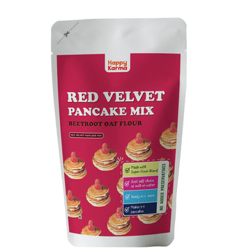 Happy Karma Red Velvet Pancake Mix – Nutritious and Delicious Breakfast Delight (175g)