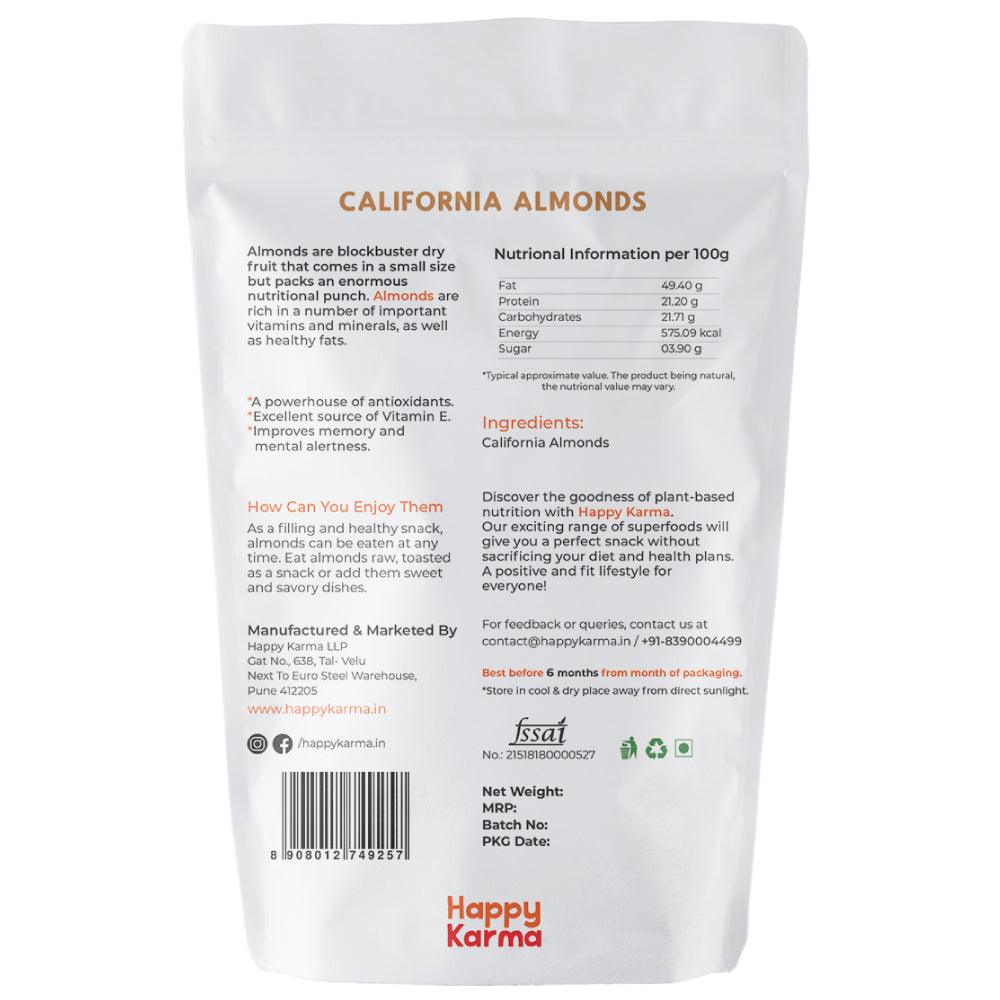 California Almonds 100g-Organic Dry Fruits - Happy Karma