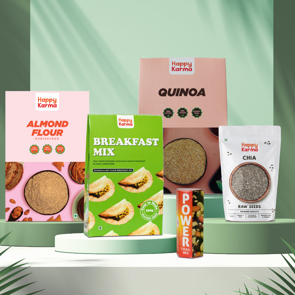 Quinoa Grains+ Spinach Oat Dosa Mix+ Almond Flour+ Chia Seeds+ Power Trail Mix | Combo Pack