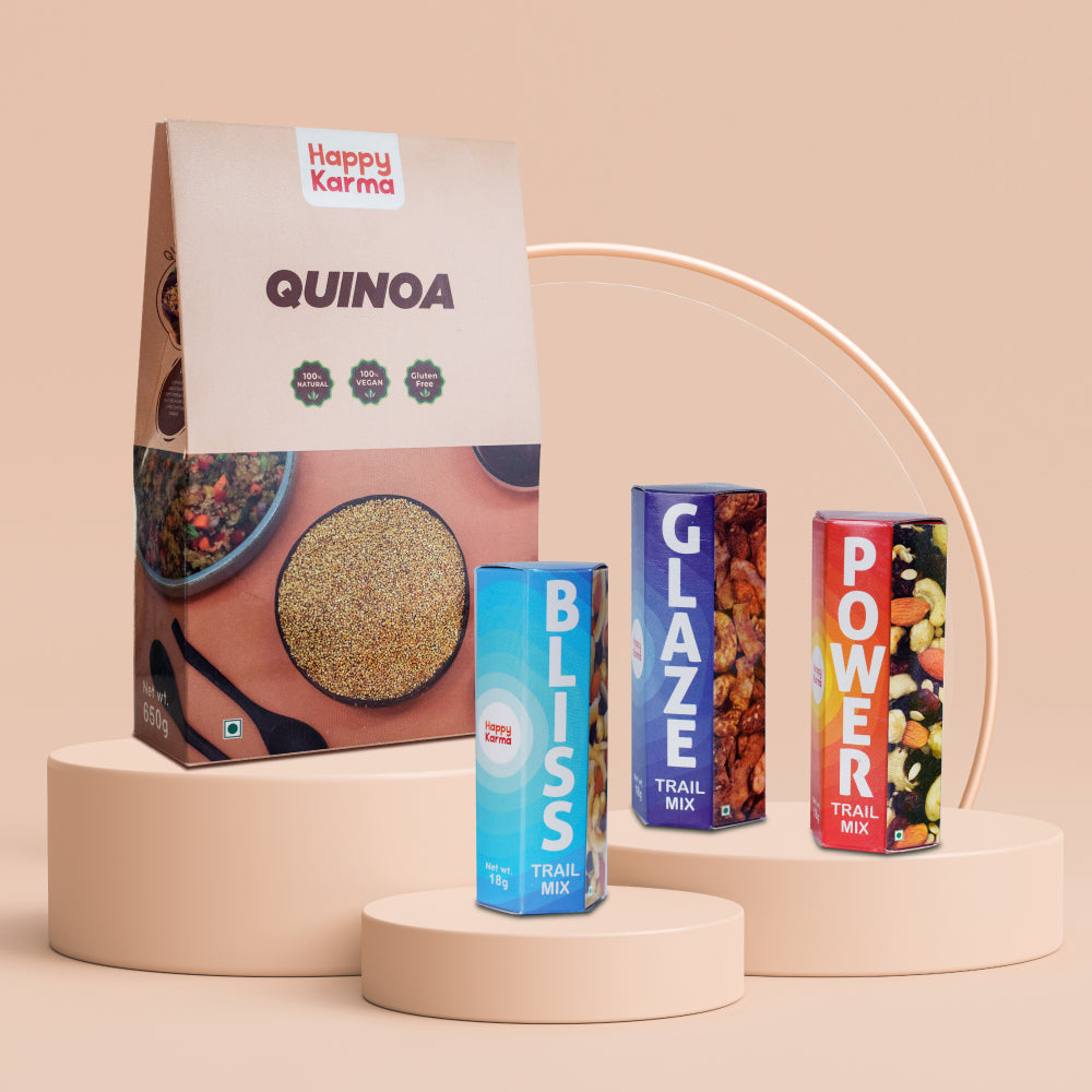 Quinoa 650g + Bliss Trail Mix + Glaze Trail Mix + Power Trail Mix | Combo Pack