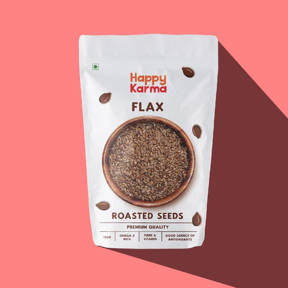 Roasted Flax Seeds 150g -Rich in Nutrients - Happy Karma